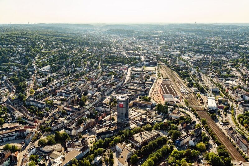 Luftbild mit Gaskessel in Heckinghausen